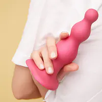 Насадка для страпона Strap-On-Me Dildo Plug Beads Framboise Metallic XXL - Master