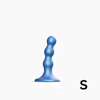 Насадка для страпона Strap-On-Me Dildo Plug Balls Blue Metallic S - Master