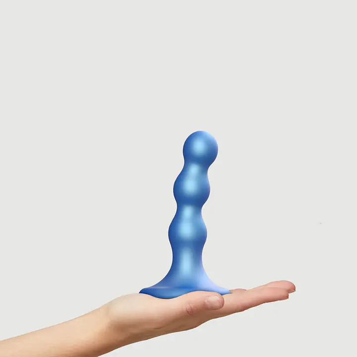 Насадка для страпона Strap-On-Me Dildo Plug Balls Blue Metallic S - Master