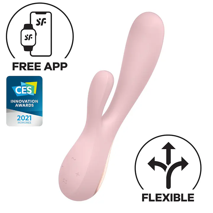 Смарт вібратор-кролик Satisfyer Mono Flex Mauve, 2 мотори, керування через інтернет - Master