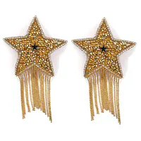 Пестис-зірки з бахромою JSY Nipple Sticker RT236112 Gold, стікери - Master