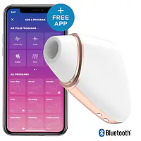 Вакуумний кліторальний стимулятор Satisfyer Love Triangle White з керуванням через інтернет - Master