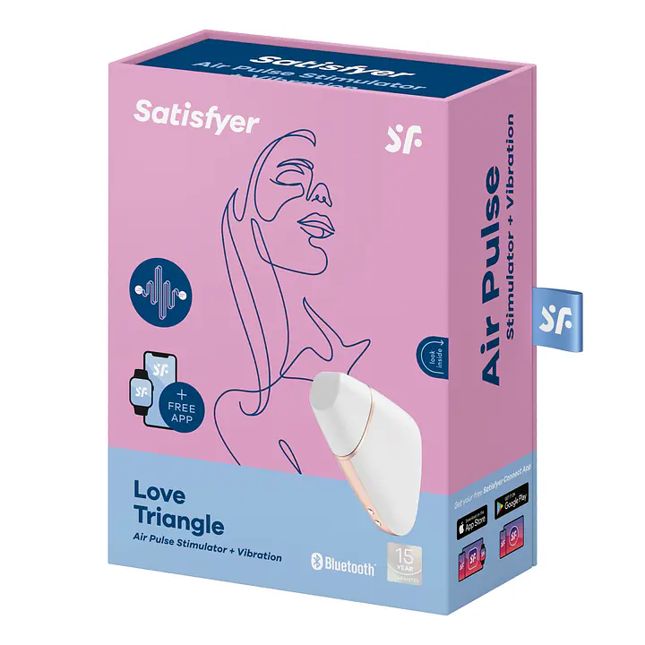Вакуумний кліторальний стимулятор Satisfyer Love Triangle White з керуванням через інтернет - Master