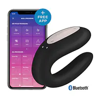 Смарт-вібратор для пар Satisfyer Double Joy Black із широким кліторальним стимулятором - Master