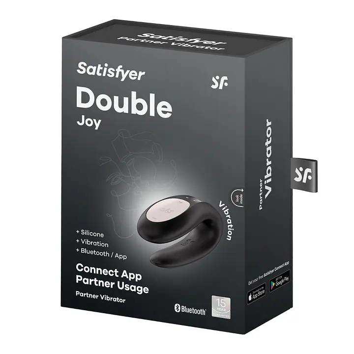 Смарт-вібратор для пар Satisfyer Double Joy Black із широким кліторальним стимулятором - Master