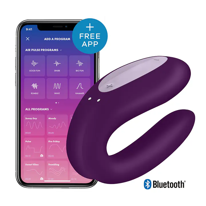 Смарт-вібратор для пар Satisfyer Double Joy Violet із широким кліторальним стимулятором - Master
