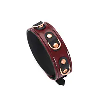 Шкіряний нашийник з повідцем Liebe Seele Wine Red Collar and Leash, 3 кільця для кріплення - Master