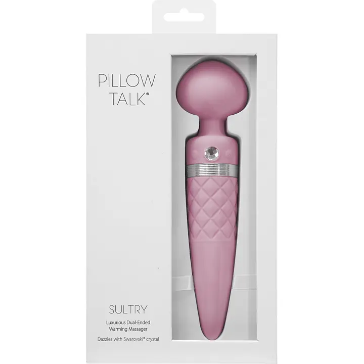 Вібромасажер 2в1 PILLOW TALK - Sultry Pink, класичний масажер і вібратор з ротацією, підігрів - Master