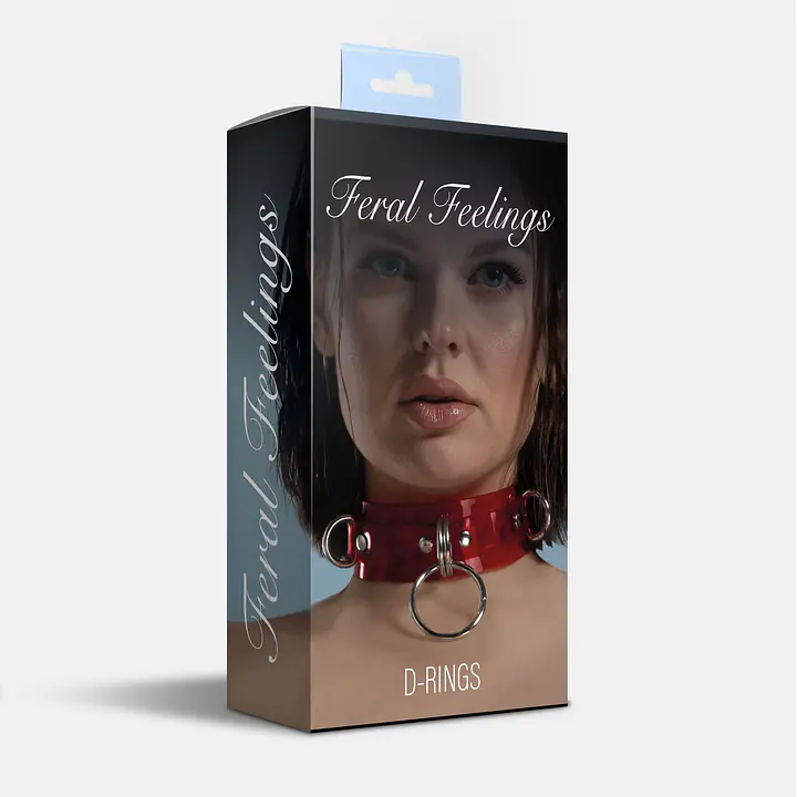 Нашийник для фіксації Feral Feelings - D-Rings Red Trasparent - Master