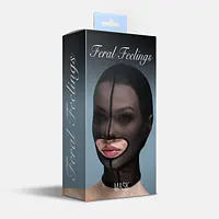 Маска сітка із відкритим ротом Feral Feelings - Hood Mask Black - Master