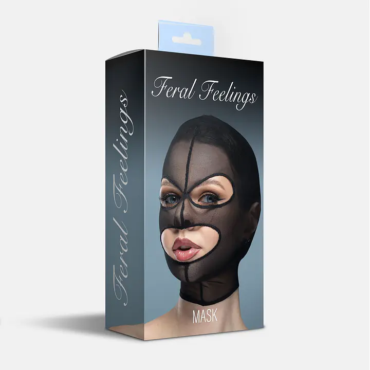 Маска сітка з відкритим ротом та очима Feral Feelings - Mask Black - Master