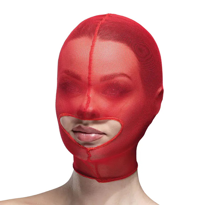 Маска сітка із відкритим ротом Feral Feelings - Hood Mask Red - Master