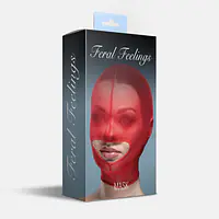 Маска сітка із відкритим ротом Feral Feelings - Hood Mask Red - Master