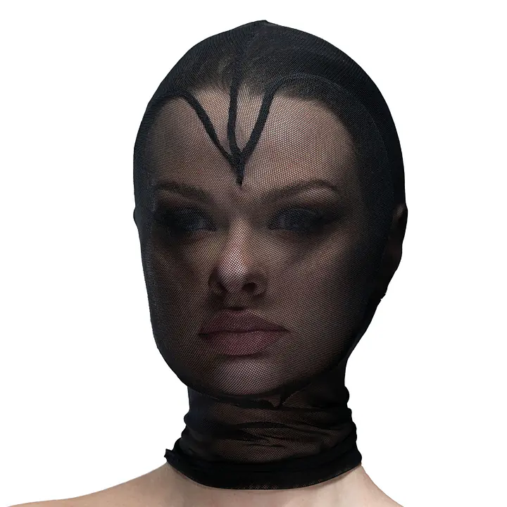 Маска серце сітка із повністю закритим обличчям Feral Feelings - Hearts Mask Black/Black - Master