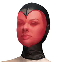 Маска серце сітка із повністю закритим обличчям Feral Feelings - Hearts Mask Black/Red - Master
