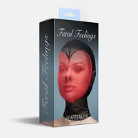 Маска серце сітка із повністю закритим обличчям Feral Feelings - Hearts Mask Black/Red - Master