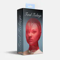 Маска серце сітка із повністю закритим обличчям Feral Feelings - Hearts Mask Red/Red - Master