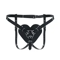 Трусики Серце для страпону Feral Feelings - Hearts Strap-on Belt Black - Master