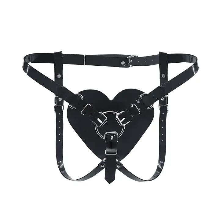 Трусики Серце для страпону Feral Feelings - Hearts Strap-on Belt Black - Master