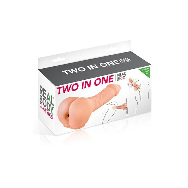 Насадка на член — мастурбатор 2в1 Real Body — Two In One - Master