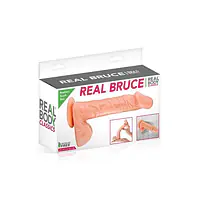 Фалоімітатор на присосці Real Body — Real Bruce Flesh, TPE, діаметр 4,2 см - Master