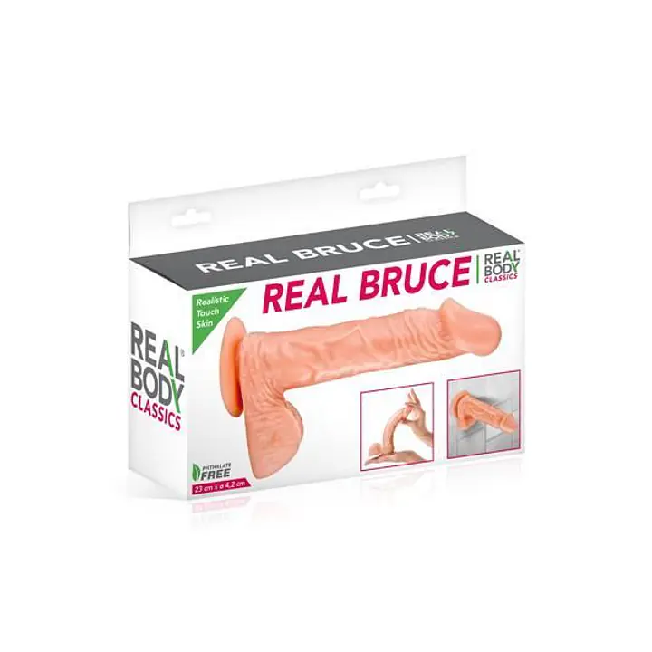 Фалоімітатор на присосці Real Body — Real Bruce Flesh, TPE, діаметр 4,2 см - Master