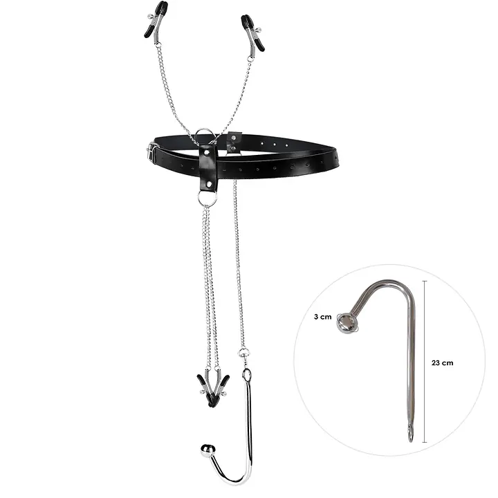 Бондажний набір із металевим анальним гаком №2 Art of Sex Blanca Bondage set with anal hook №2 - Master