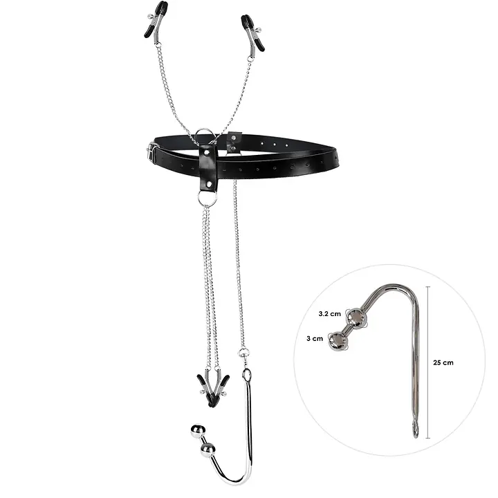 Бондажний набір із металевим анальним гаком №3 Art of Sex Blanca Bondage set with anal hook №3 - Master