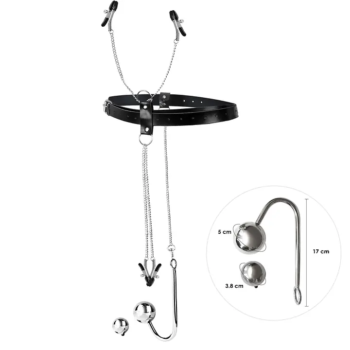 Бондажний набір із металевим анальним гаком №4 Art of Sex Blanca Bondage set with anal hook №4 - Master