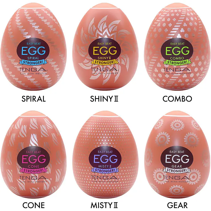 Набір мастурбаторів-яєць Tenga Egg Hard Boilded II Pack (6 яєць), щільний TPE, опукла текстура - Master