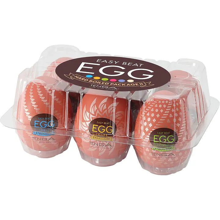 Набір мастурбаторів-яєць Tenga Egg Hard Boilded II Pack (6 яєць), щільний TPE, опукла текстура - Master