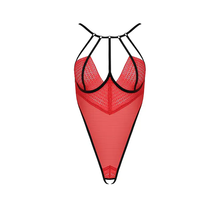Боді з високим вирізом стегна Passion Exclusive AKITA BODY L/XL, red - Master