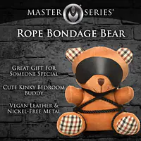 Плюшевий ведмедик ROPE Teddy Bear БДСМ у шкіряній масці та обв’язці, 22x16x12 см - Master