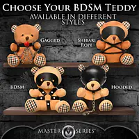 Плюшевий ведмедик ROPE Teddy Bear БДСМ у шкіряній масці та обв’язці, 22x16x12 см - Master