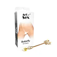 Затискач для клітора Art of Sex - Clit Clamp Butterfly, золото - Master