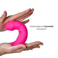 Дилдо з присоскою Adrien Lastic Hitsens 2 Pink, відмінно для страпона, макс. діам. 4см, довж. 16,7см - Master
