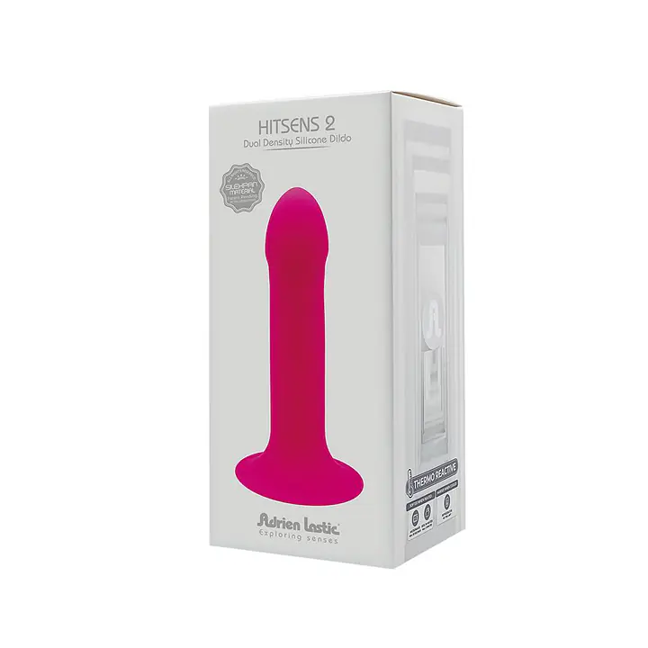 Дилдо з присоскою Adrien Lastic Hitsens 2 Pink, відмінно для страпона, макс. діам. 4см, довж. 16,7см - Master
