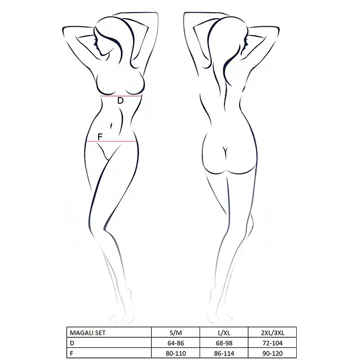 Комплект білизни Passion Exclusive MAGALI SET OpenBra L/XL, red, стрепи, ліф, трусики і пояс - Master