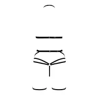 Комплект білизни Passion Exclusive MORGAN SET OpenBra XXL/XXXL, black, стрепи, трусики, ліф, пояс - Master