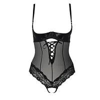 Боді з відкритими грудьми Passion Exclusive NORTH BODY S/M, black - Master