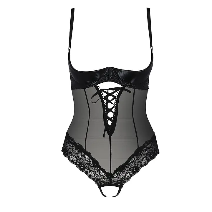 Боді з відкритими грудьми Passion Exclusive NORTH BODY XXL/XXXL, black - Master