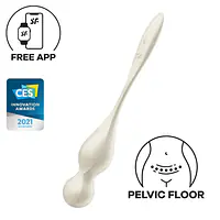 Вагінальні смарт-кульки з вібрацією Satisfyer Love Birds 1 Connect App White, 78 г - Master