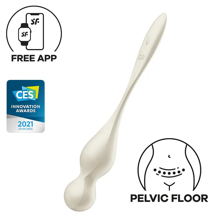 Вагінальні смарт-кульки з вібрацією Satisfyer Love Birds 1 Connect App White, 78 г - Master