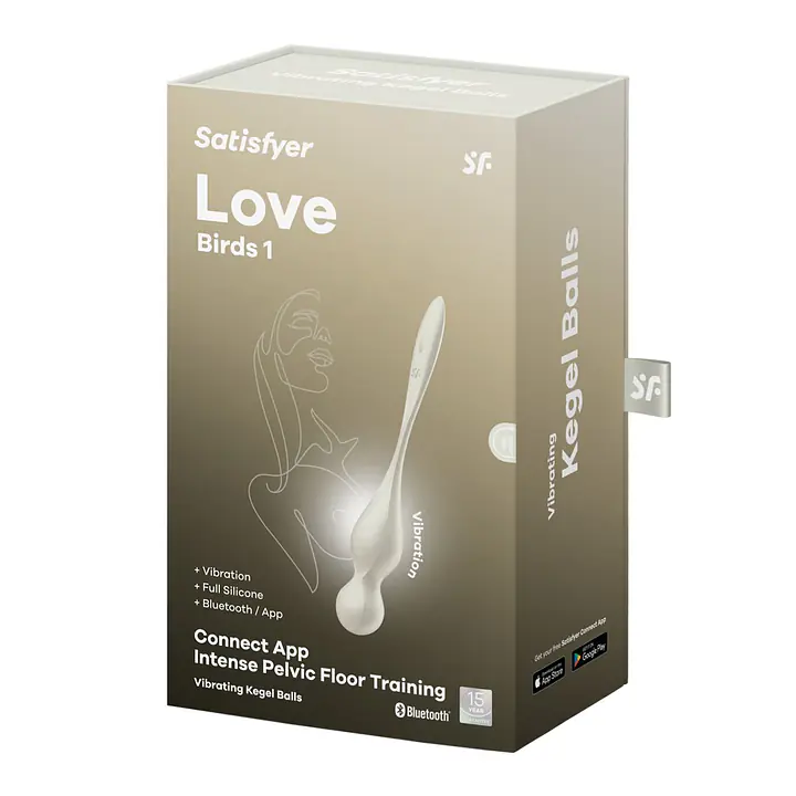 Вагінальні смарт-кульки з вібрацією Satisfyer Love Birds 1 Connect App White, 78 г - Master