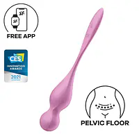 Вагінальні смарт-кульки з вібрацією Satisfyer Love Birds 1 Connect App Pink, 78 г - Master