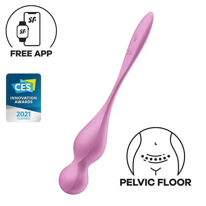 Вагінальні смарт-кульки з вібрацією Satisfyer Love Birds 1 Connect App Pink, 78 г - Master