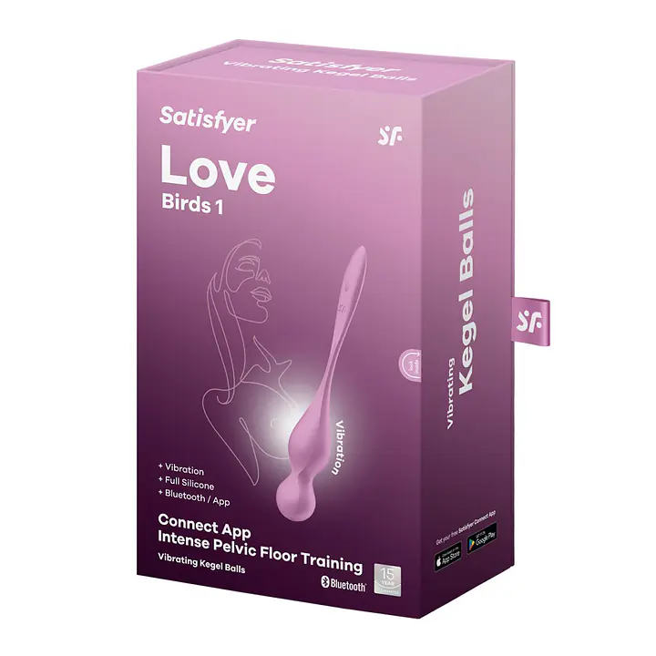 Вагінальні смарт-кульки з вібрацією Satisfyer Love Birds 1 Connect App Pink, 78 г - Master