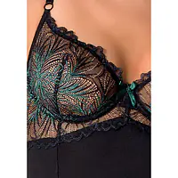 Корсет з пажами Passion Exclusive FLORIS CORSET S/M, black, трусики - Master