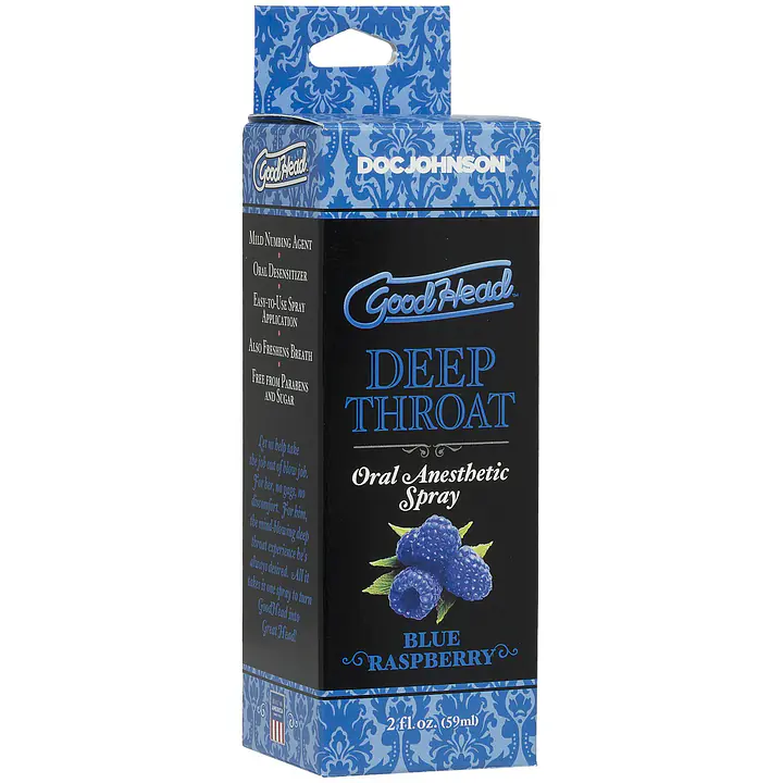 Розпродаж!!! Спрей для мінету Doc Johnson GoodHead DeepThroat Spray - Blue Raspberry 59 мл (термін 11.2025) - Master