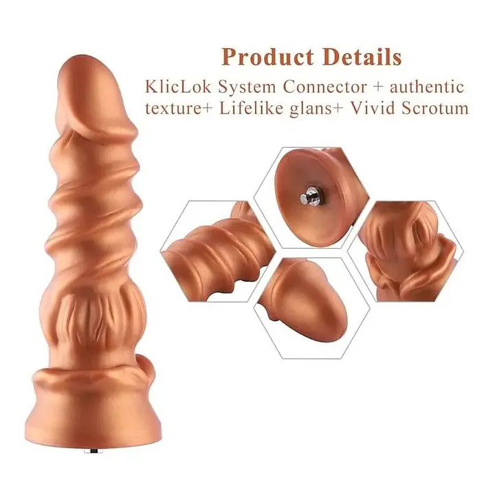 Силіконовий дилдо Hismith Spiral Grain Silicone Dildo Monster Series - Master